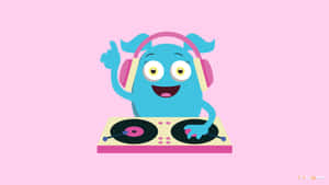 Blue Girly Cute Dj Pink Aesthetic Wallpaper