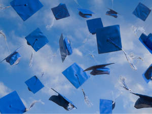 Blue Graduation Hats Wallpaper
