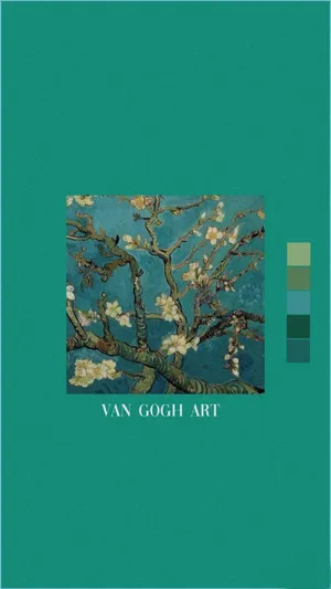 Blue Green Aesthetic Van Gogh Art Wallpaper