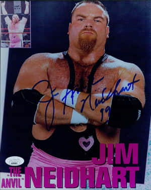 Blue Ink Signature Jim Neidhart Wallpaper