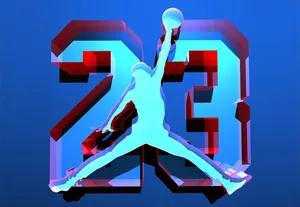 Blue Jordan Jumpman 23 Logo Wallpaper