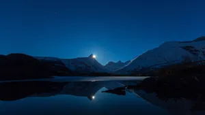 Blue Lake Night Uhd Wallpaper