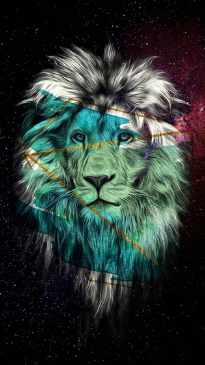 Blue Lion Galaxy Wallpaper