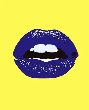 Blue Lips Pop Art Wallpaper
