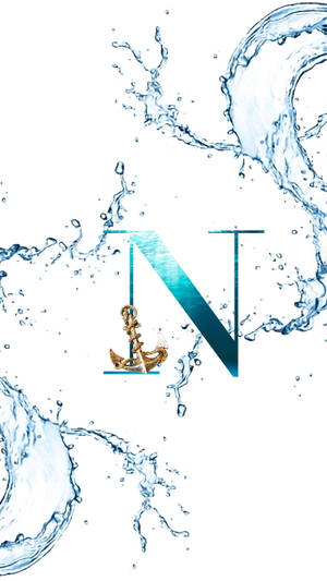 Blue Liquid Letter N Wallpaper