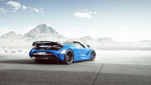 Blue Mclaren Spyder Rear Shot Wallpaper