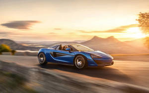 Blue Mclaren Spyder Travelling Wallpaper