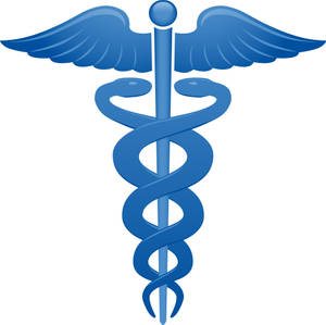 Blue Medical Symbol On White Background Wallpaper