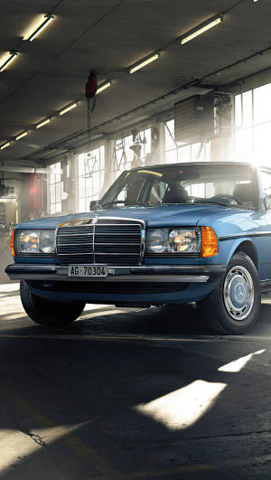 Blue Mercedes Benz Car W123 Wallpaper