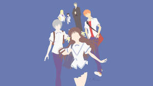 Blue Minimalist Fruits Basket 2019 Wallpaper