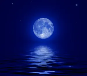 Blue Moon Night Sky Wallpaper