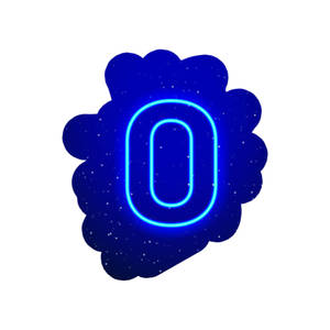 Blue Neon Letter O Wallpaper