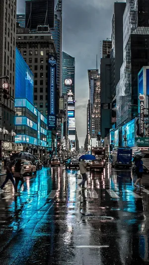 Blue New York Night Iphone Wallpaper