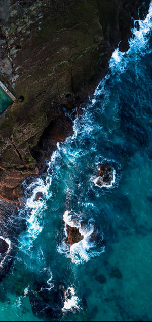 Blue Ocean Aerial Shot Iphone X Nature Wallpaper