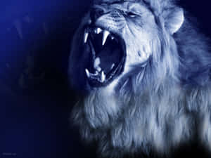 Blue Roaring Lion Wallpaper