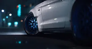 Blue Satin Rim Of Mustang Wallpaper