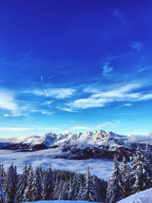 Blue Skies Over Mountains Iphone Landscape Wallpaper