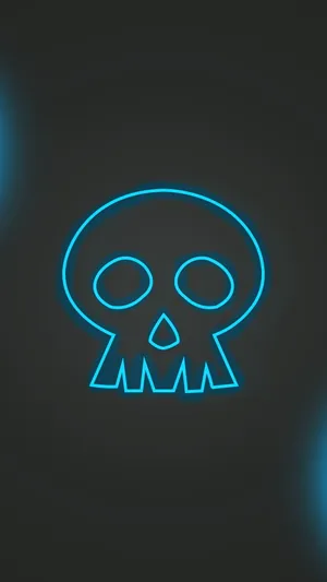 Blue Skull Neon Aesthetic Iphone Wallpaper