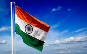 Blue Sky Indian Flag 4k Wallpaper