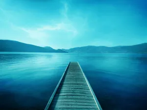 Blue Sky Water Wallpaper