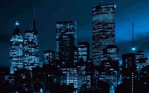Blue-tinted Skyline Of Newark Wallpaper