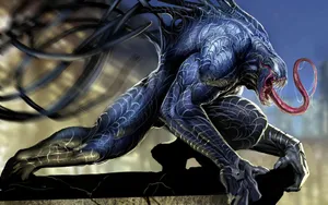 Blue Venom Crouching Artwork Wallpaper