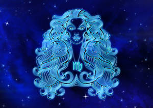 Blue Virgo Zodiac Lady Wallpaper
