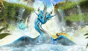 Blue Water Dragon Nature And Falls Wallpaper