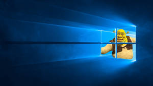 Blue Windows With Shrek Pc Background Wallpaper