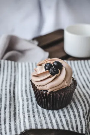 Blueberry Chocolate Cupcake Wallpaper