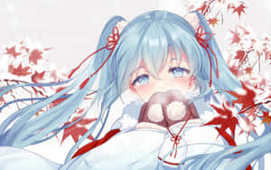 Blushing Anime Hatsune Miku Wallpaper
