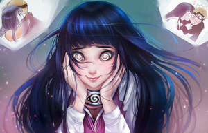 Blushing Hinata With Naruto Wallpaper