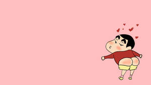 Blushing Shin Chan Cartoon Butt Out Wallpaper