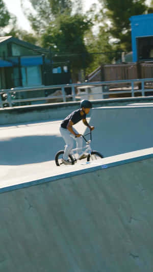 Bmx Rider Doing A Trick Wallpaper