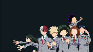 Bnha Minimalist Characters School Uniform Wallpaper