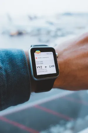 Boarding Pass On Smartwatch Wallpaper