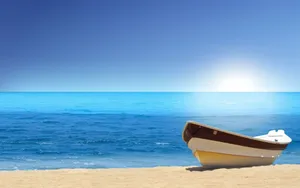 Boat On A Quiet Beach Wallpaper