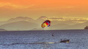 Boat Parasailing Take Off Wallpaper