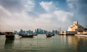 Boats Moored Near The Museum Of Islamic Art Wallpaper