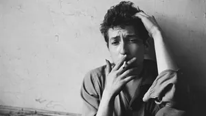 Bob Dylan Smoking Greyscale Portrait John Cohen Wallpaper