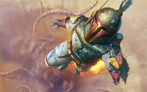 Boba Fett Plummets Towards The Sarlacc! Wallpaper