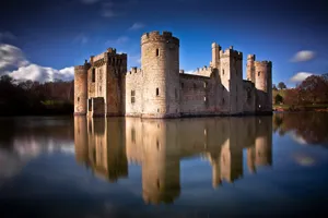 Bodiam Castle Reflection East Sussex Wallpaper