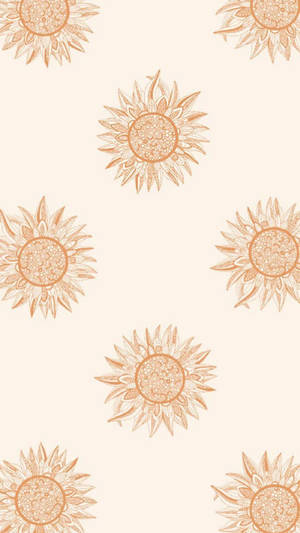 Boho Yellow Sunflower Wallpaper