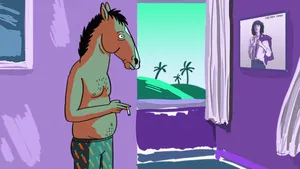 Bojack Horseman Displaying His Unique Topless Art Wallpaper