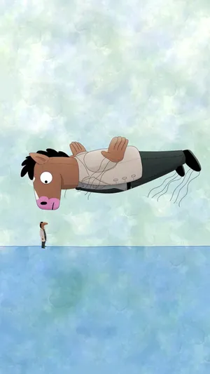 Bojack Horseman Wears A Melancholy Expression As He Looks Back Towards His Adventures In Season 5 Wallpaper