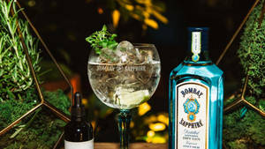 Bombay Sapphire In Wine Glass Wallpaper