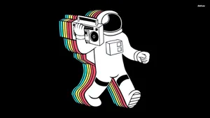 Boombox Space Astronaut Wallpaper