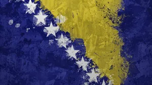 Bosnia And Herzegovina Painted Flag Wallpaper