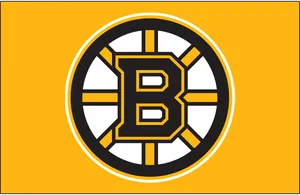 Boston Bruins Iconic Logo On A Yellow Background Wallpaper