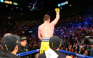 Boxing Champion Saul 'canelo' Alvarez With Admirers Wallpaper